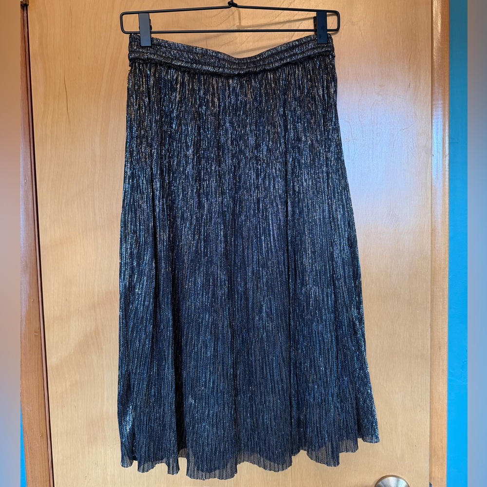 Zara Shimmering Black A-Line Skirt